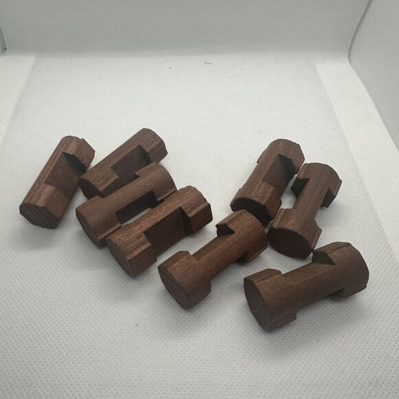 Lot Of 10 Vintage Style Wooden Lincoln Log Connectors - Picture 3 of 5